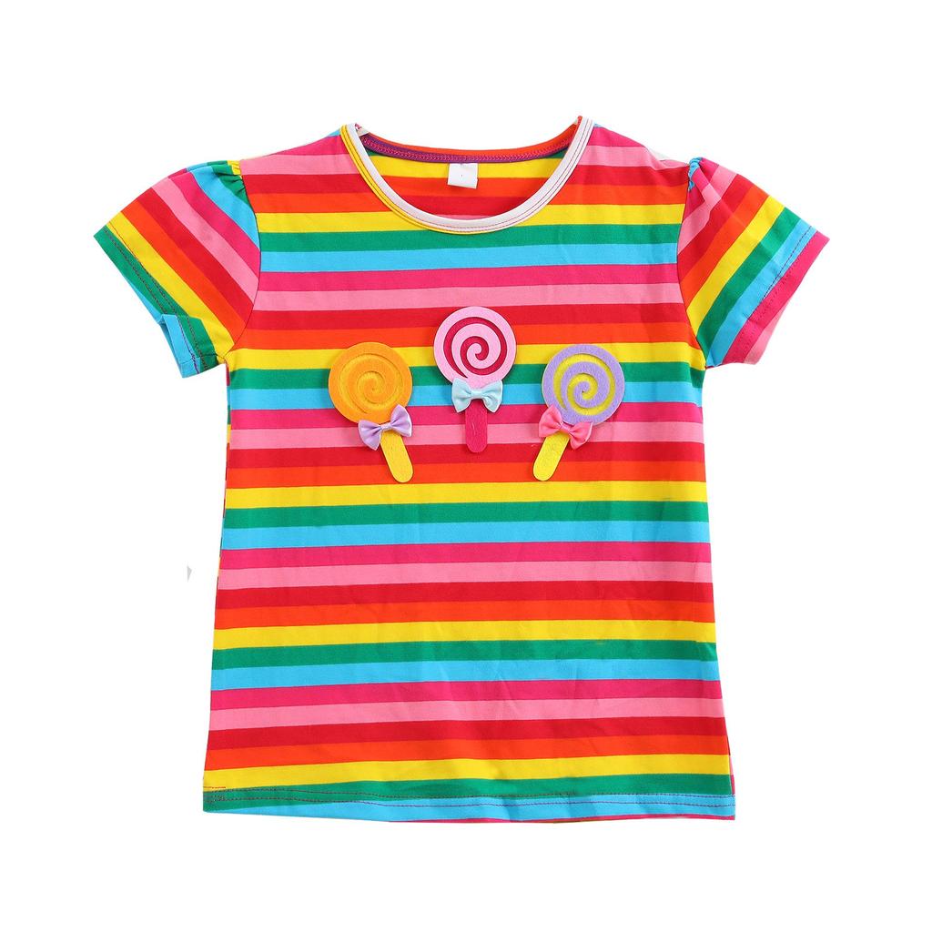 2025 New Cartoon Print Short Sleeve Children's Birthday T-Shirt, 20 Styles