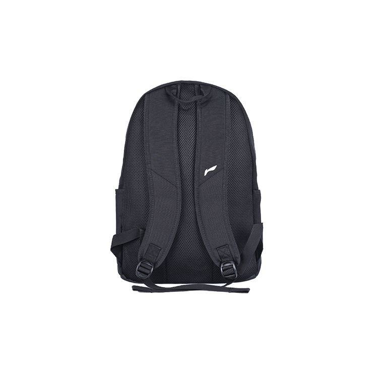 Li Ning Sports Lifestyle Serie Einfarbiger Minimalistischer Polyester Rucksack Unisex Rucksack Schwarz ABSQ564-1