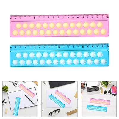 2Pieces Multifunctional Drawing Rulers Decompression Toy Ruler Funny Measuring Tool for Students Teacher Mental Workers