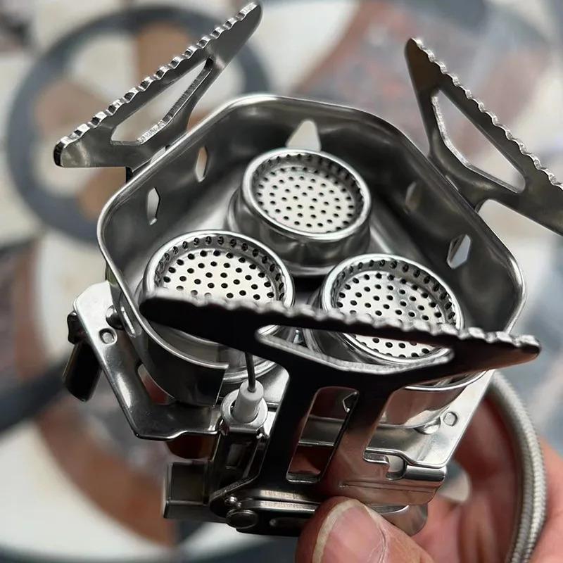 Winter Card Stove Outdoor Stove Portable Windproof And Fierce Fire Three Head Stove Folding Gas Stove Camping And Picnic Stove