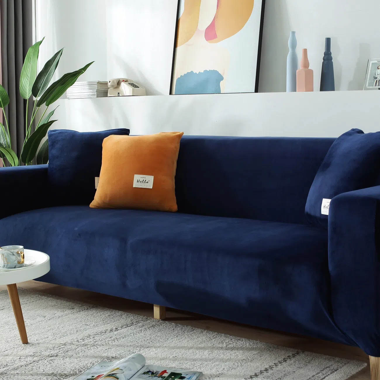 

1/2/3/4/5 местный бархатный плюшевый растягивающийся чехол для дивана для гостиной, секционный чехол для дивана, эластичный чехол, чехол для дивана 3 seaters темно-синий