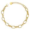 Minimalist Geometric Interlocking Chain Bracelet Women 18K Gold Plated Titanium Steel Hypoallergenic Lightweight Luxury