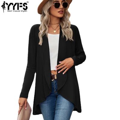 Women's Fashion Casual Solid Color Print Autumn Winter Long Sleeve Jackets & Coats