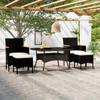 Day and Night - Day and Night Garden Dining Set 5 Pieces Synthetic Rattan Black Tempered Glass