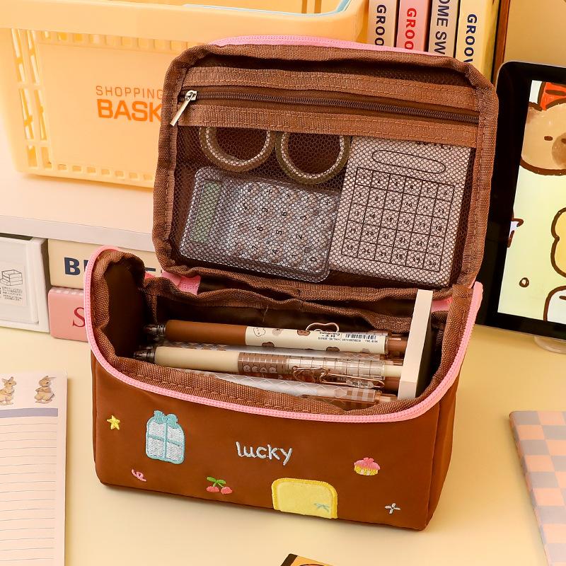 

Маленький пенал для ручек большой вместимости, студенческая сумка для канцелярских принадлежностей, сумка для хранения высокой ценности, сумка для косметики для девочек с классификацией