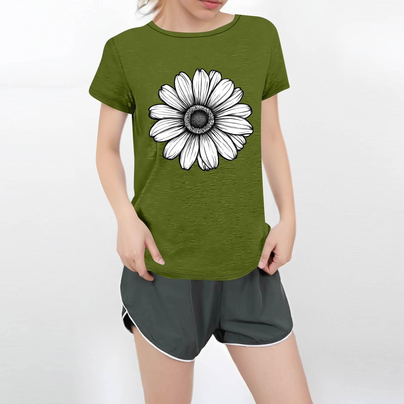 

Женская повседневная футболка с круглым вырезом и короткими рукавами с принтом XL