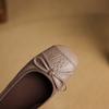 Fashion Women's New Genuine Leather Sheepskin Woven Small Fragrant Butterfly Bow Comfortable and Soft Low Order Shoes Ballet Dance Shoes