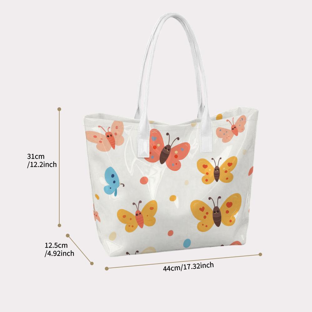 Cute Butterfly Pattern Tote Bag Casual Daily Outdoor Handbag Fashion Portable Shoulder Bag