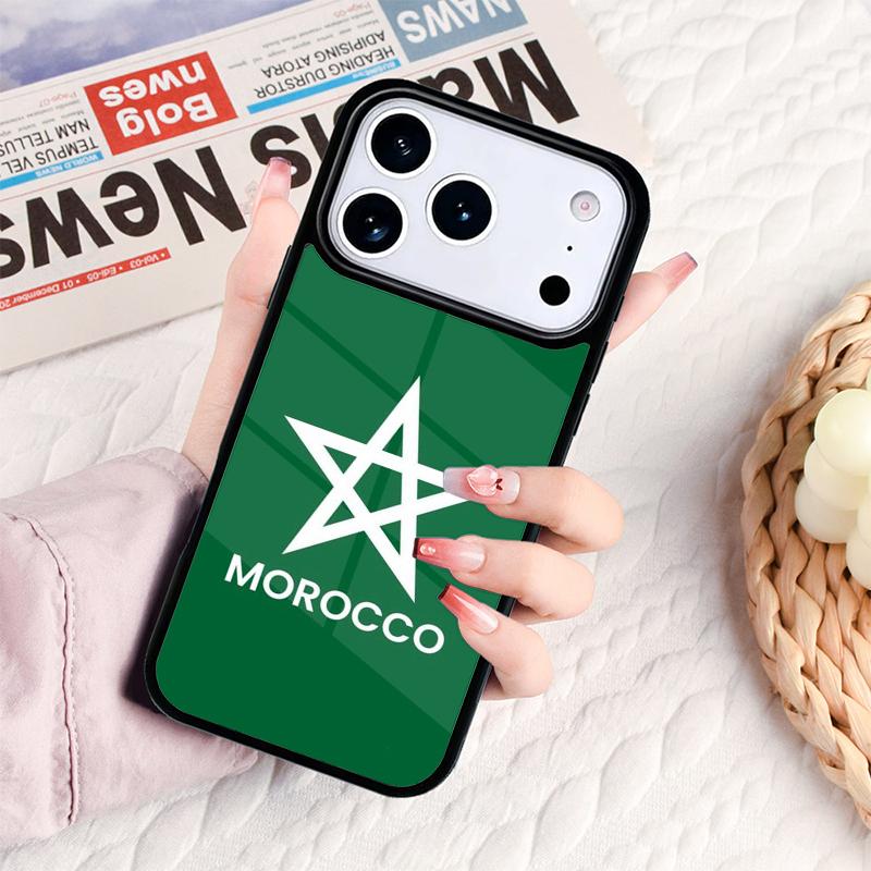 Marokko Flagge Wappen Handyhülle Für IPhone 17 16e 15 14 13 12 11 Pro Max Air Mini Weiche Schutzhülle