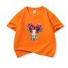Kids Cotton T Shirt Cheerful Rainbow Hair Girl Graphic Print Crew Neck Short Sleeve Tee Casual Boys Girls Summer Tops