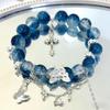 Chinese Style  Beads Bracelet For Women Girls Sweet Butterfly Feather Tassel Charm Bracelet Party Wedding Jewelry