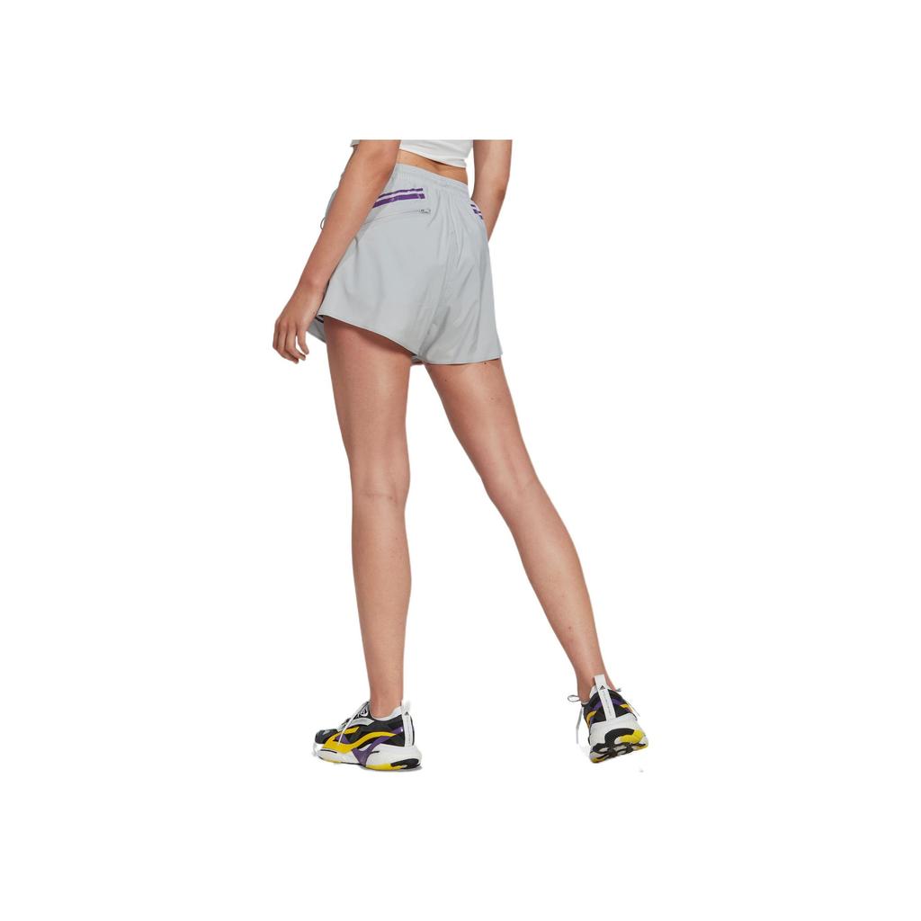 Adidas Irregular Print Striped Drawstring Waist Straight Leg Shorts Women shorts Gray HI6140