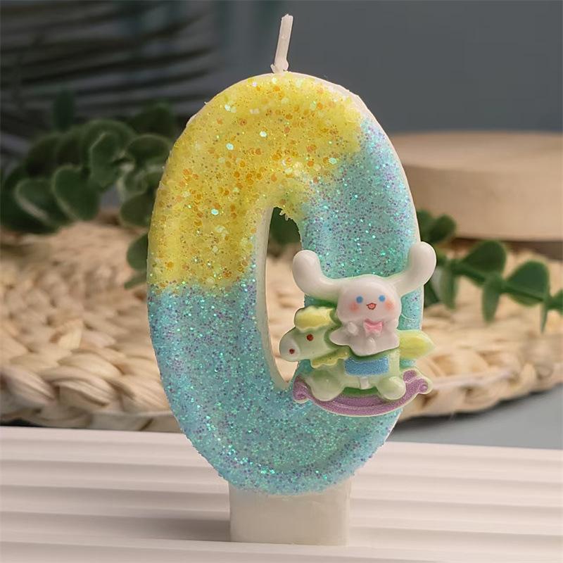 Creative Design Cute Cartoon Pacchard Dog Digital Candle Birthday Cake Decoration Digital Candle Atmosphere