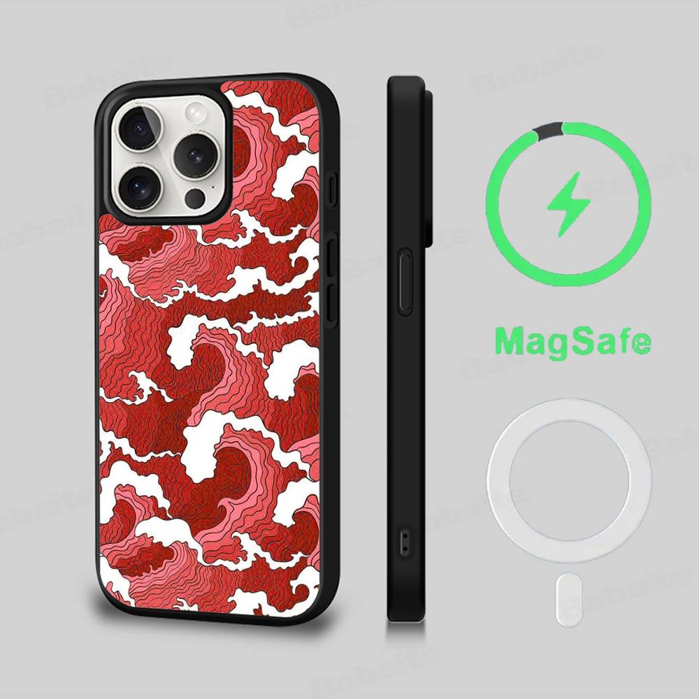 Classic Artwork Great Wave Off Kanagawa Magnetic Matte Phone Case For IPhone 16 17 15 14 13 12 11 For Magsafe Wireless