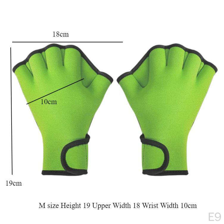 Swim Webbed Gloves Aquatic with Wrist Strap Fingerless Diving for Paddle