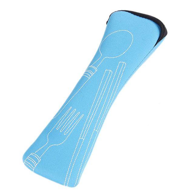 Nuovo cuscino portatile borsa coltello forchetta bacchette borsa morbida 1 pz aria cotone cerniera viaggio posate borsa stoccaggio forniture