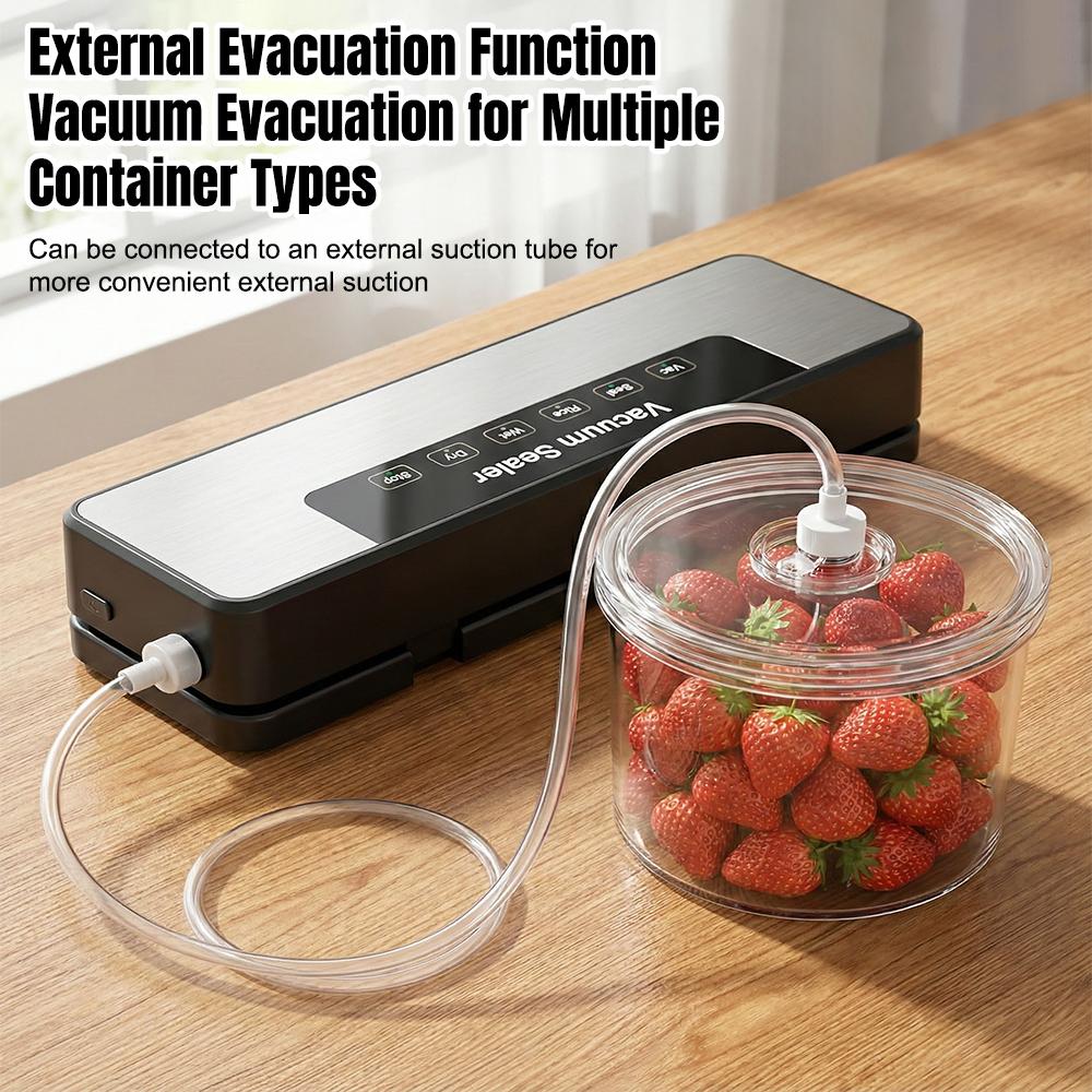 New Commercial Vacuum Sealer with 50 Sealer Bags,Food Preservation 65KPA Strong Suction Compression Device for Dry and Wet Items