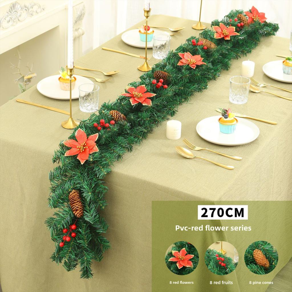 Christmas Vine PVC Garland Window Display Decor for Store Shop Festive Mall Scene Setting Arrangement Props