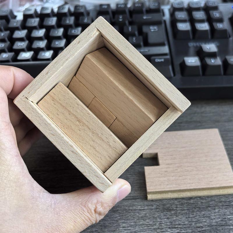 Magic IQ Oblique Placement of Blocks Wooden Puzzles Box for Adults Kids Brain Teaser Smart Logic Test Edcuational Toys