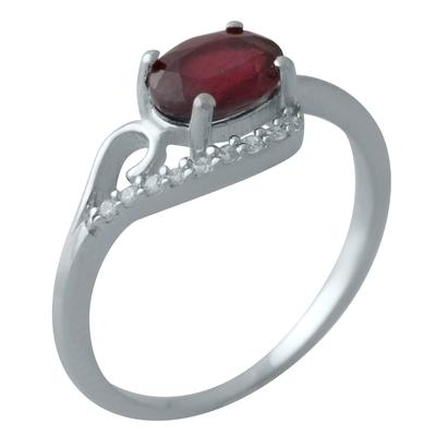 Silver Ring with Natural Ruby, Product Weight 1.57 G (2010036)