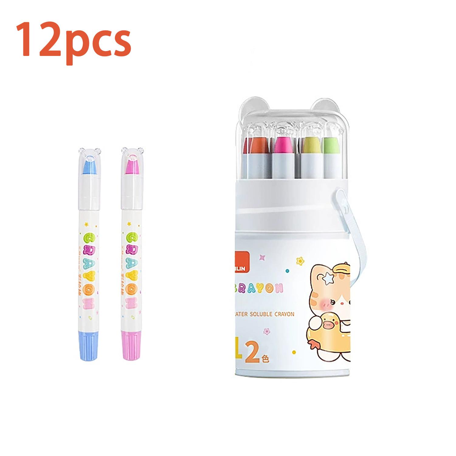 12 - 48 Zijdezachte Draaibare Kleurpotloden, Wasbare Kunstbenodigdheden, Multiculturele Pastel Gel Kleurpotloden, Kleurcadeau met Makkelijke Greep voor kunstenaar
