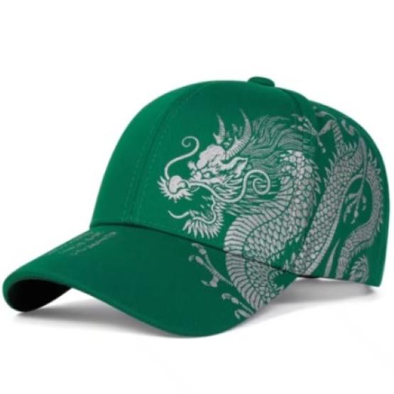 Cappellino da Baseball Stampato con Drago Cinese Dorato Unisex Uomo Donna Snapback Primavera Autunno Esterno Regolabile Cappello Casual Punk Rock Gotico Hip Hop