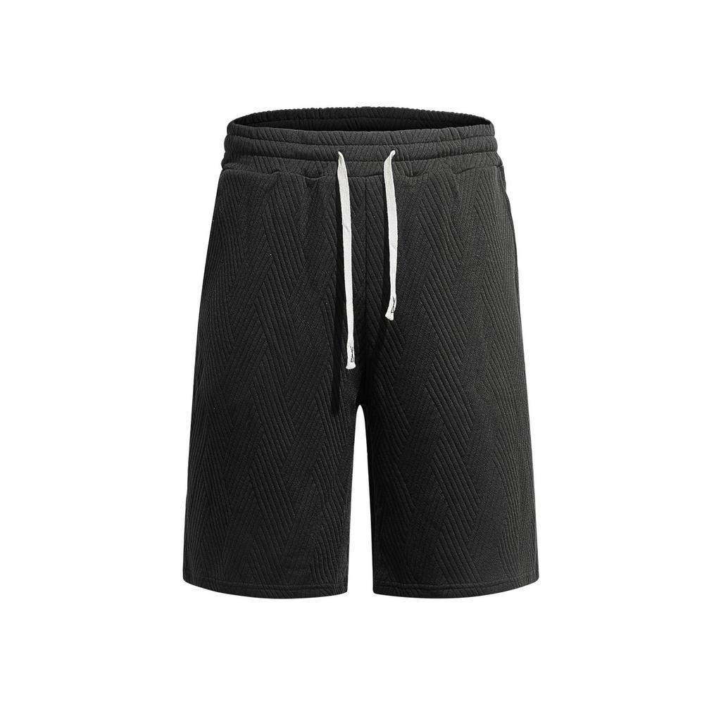 Men's Casual Crinkle Twill Shorts for Summer, Knee-Length Bermuda