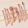 Fashionable Mini Portable Macaron Makeup Brush Eight-Piece Beauty Tool Set