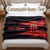 Stoke City FC Printed Flannel Blanket Custom Name Text Soft Warm Throw For Bedroom Holiday Gift