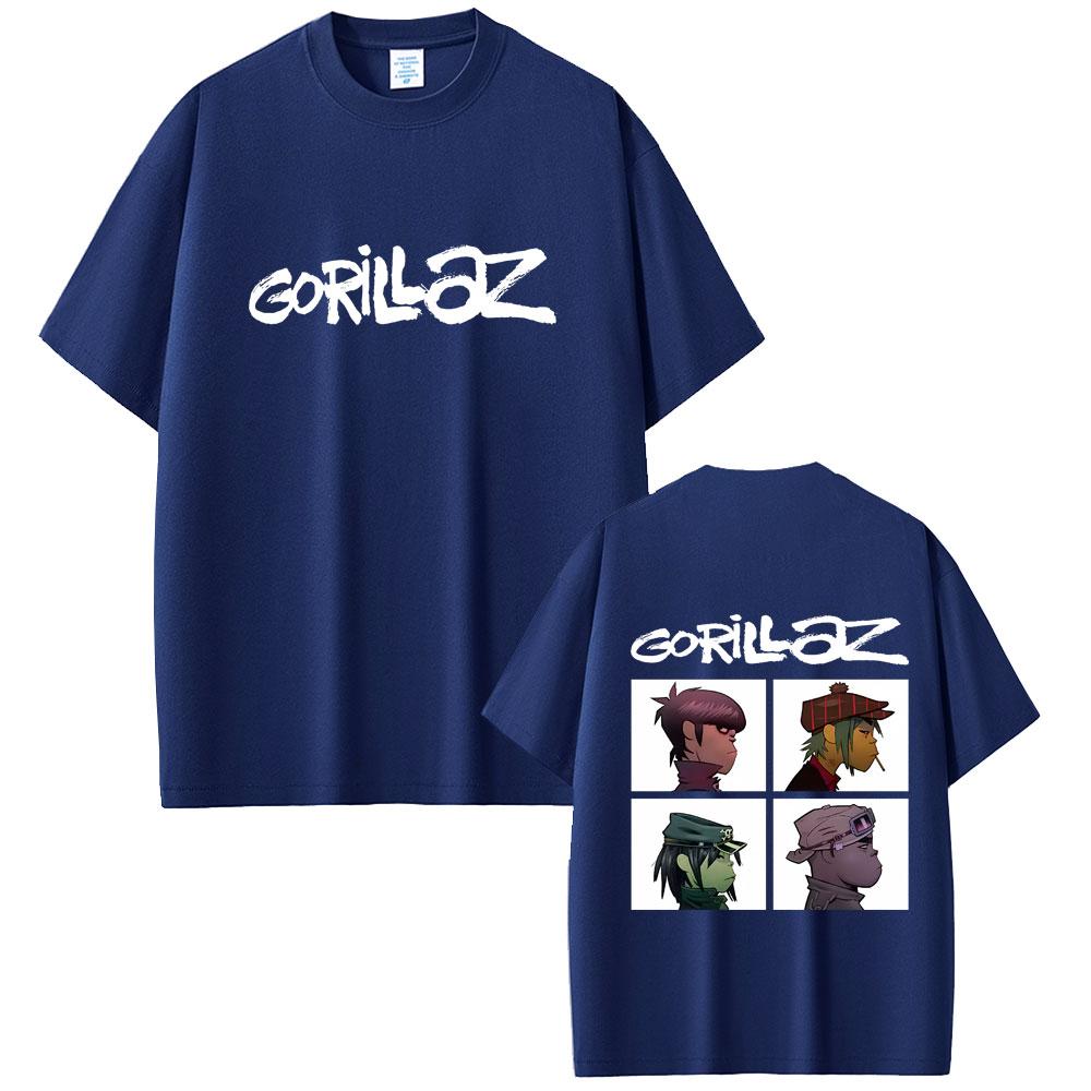 Rock Band Gorillaz Demon Days Album Graphic Tshirt Men Women Hip Hop Alternative Vintage Oversized Tshirt Male Casual T Shirts