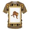 Men's Baroque Style Animal & Ornament Print Short Sleeve T-shirts Summer Round Neck Fashionable Casual Men's T-shirts
