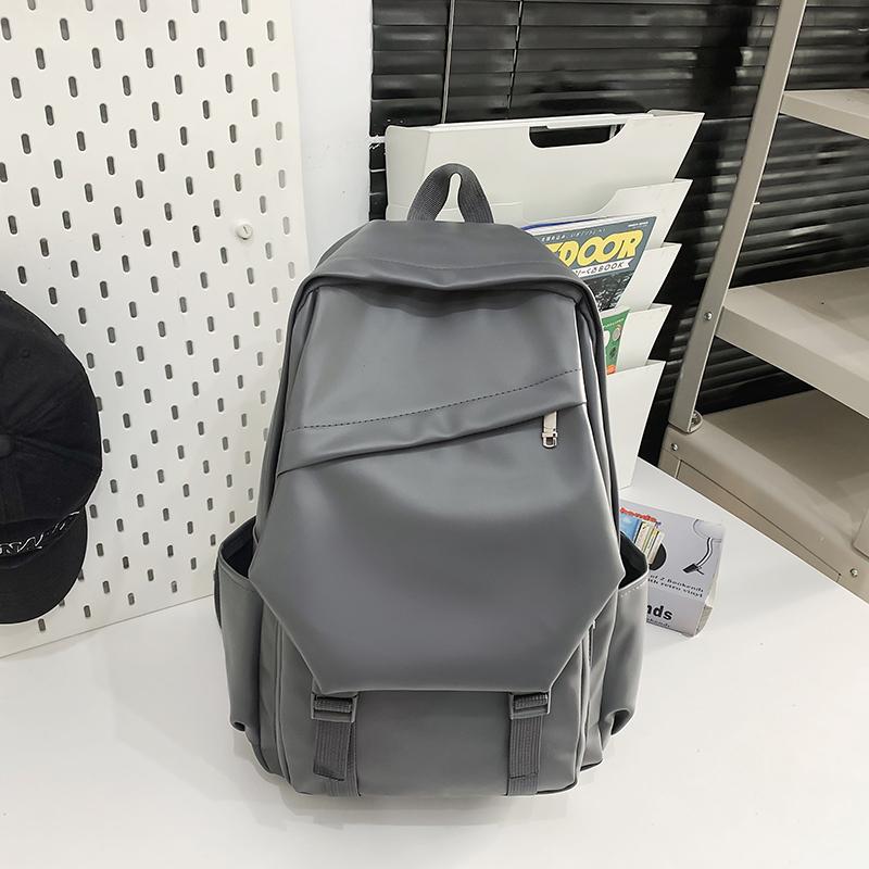Men's Large Capacity PU Backpack Student Schoolbag Sports Computer Bag