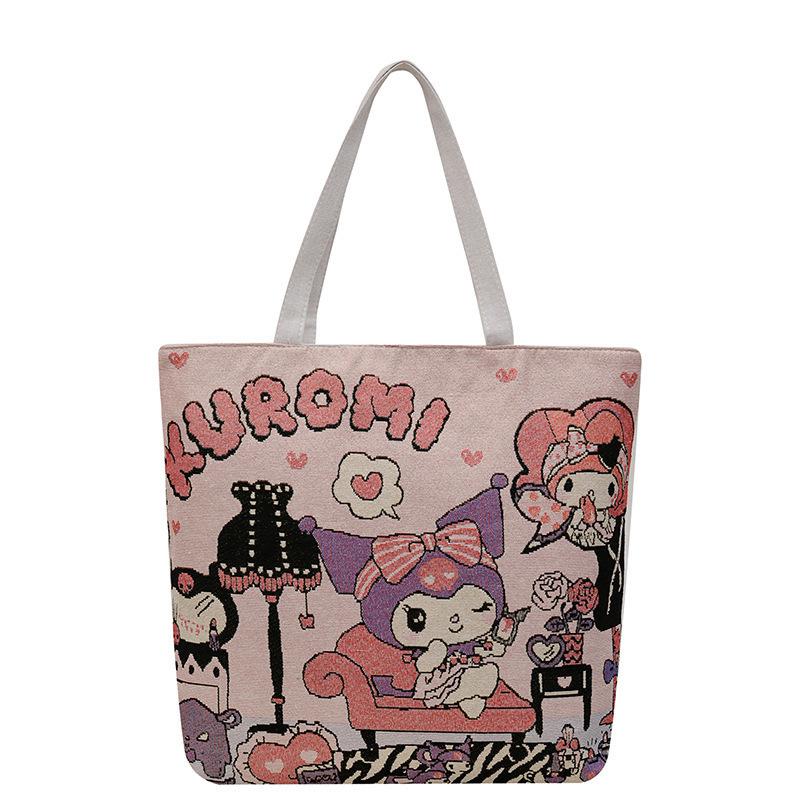 New handbag gold silk embroidered panda bag women's large-capacity shopping bag work bag