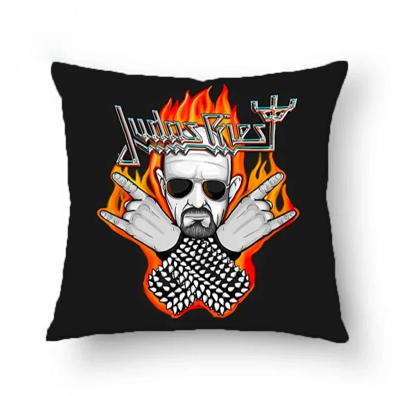 Judas-Priest Kissenbezüge Dekorative Sofakissen Beidseitig bedruckter Kissenbezug 45*45 Kissenbezug Kissenhüllen Zuhause