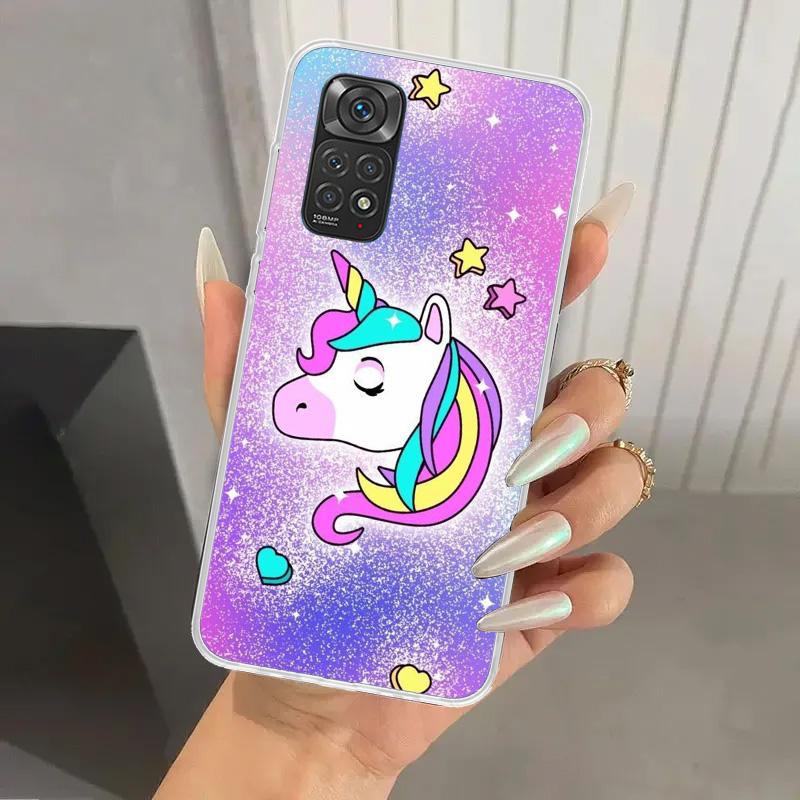 Pink Unicorn Rainbow Phone Case for Xiaomi Redmi Note 15 14 14S 13 12S 12 Pro 11S 11 Plus 11T 11E 10S Soft Funda Print Shell Red