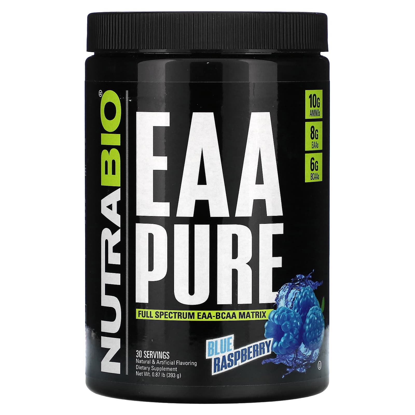 

NutraBio, EAA Pure, Blue Raspberry, 0.87 lb (393 g)