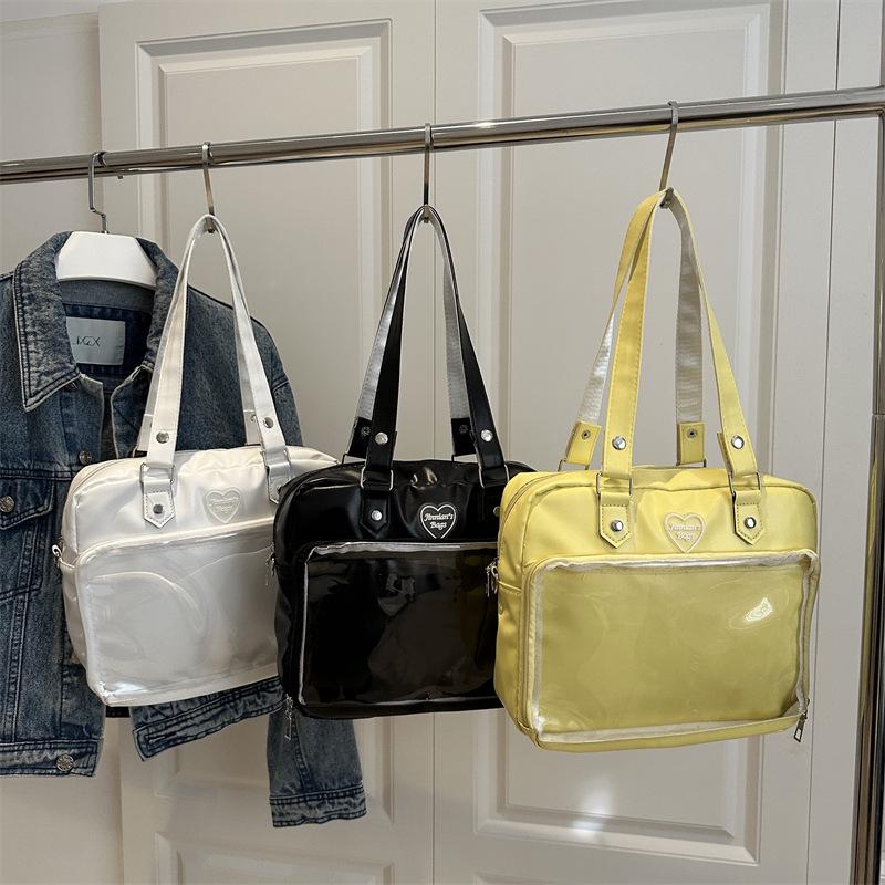 Soft Girl Transparent Ita Bag - Japanese Academy Style Crossbody with Pin Board for Dolls