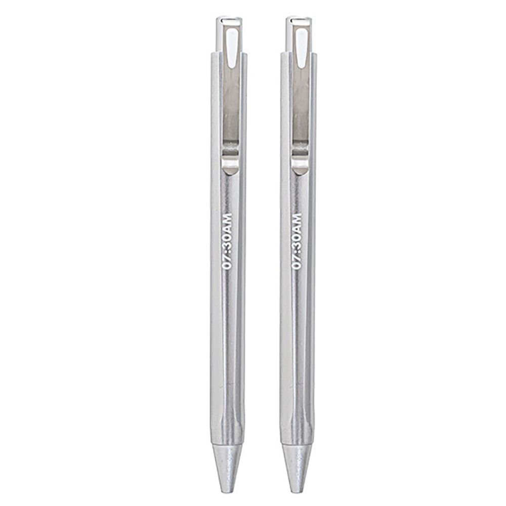 2Pcs/Box Creative ST Tip Gel Pen Press Type 0.5mm Black Ink Ballpoint Pen School Office Supplies Neutral Pen