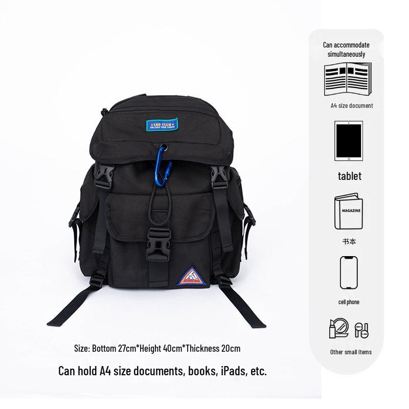 

Женский легкий и модный дорожный рюкзак 2025 года, большой вместимости, идеально подходит для приключений на природе и школы чёрный