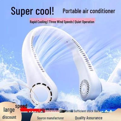 Portable Neck-Hanging Mini Fan: Silent, Rechargeable Cooling Device for Outdoor Use