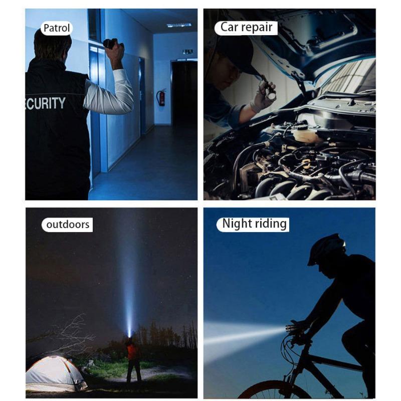 1PC Outdoor Multifunctional Strong Light Zoom Flashlight Portable Home Mini USB Rechargeable Flashlight