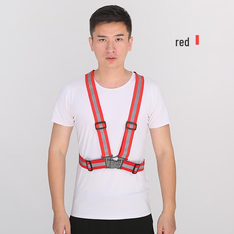 Reflective Vest for Cycling, Night Running, Sanitation, and Construction with Elastic Suspenders for Visibility and Safety