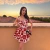 Robe à bretelles fines imprimée pour femme - Mode Vacances Début de Printemps, Détail en Dentelle