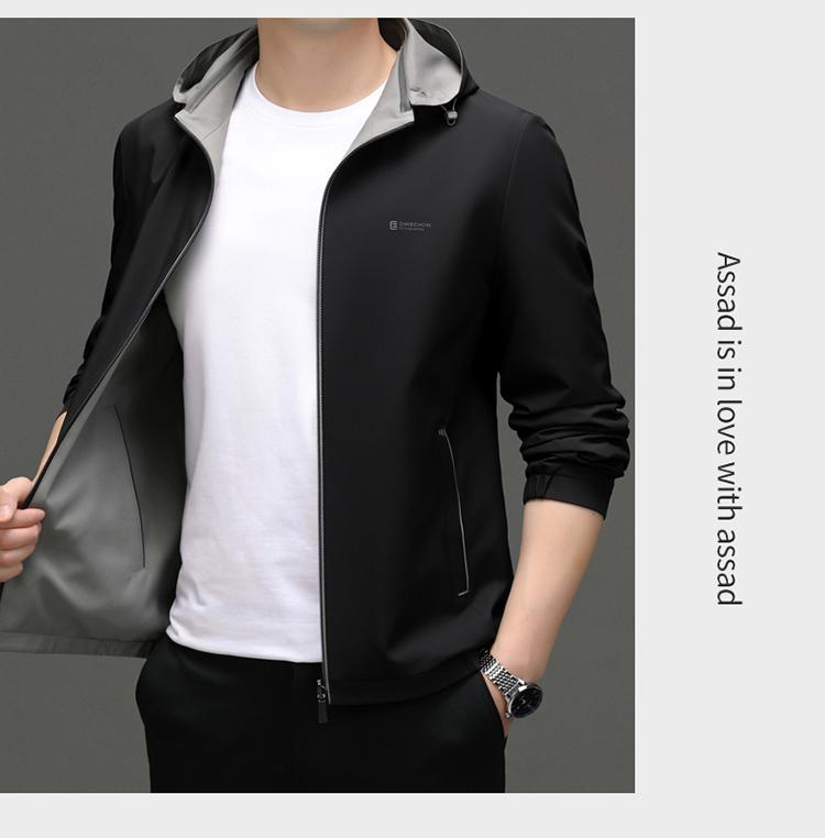 Pierre Cardin 2025 Pánská oboustranná ležérní bunda s kapucí - Podzimní móda pro muže středního věku