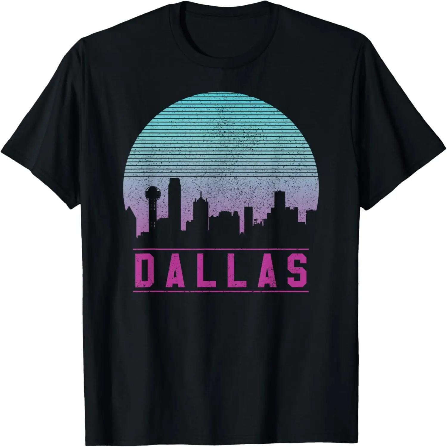 

Dallas Skyline T-Shirt - Vintage Retro Texas Shirt Gift T-Shirt XXXXXL чорний