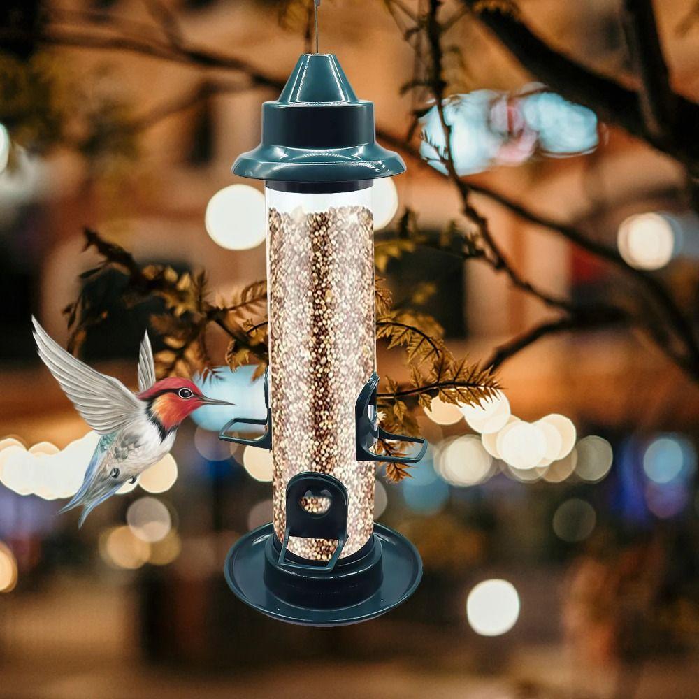 Plastic Bird Feeder Automatic Bird Feeding Bowl Bird Hanging Food Dispenser  Outdoor