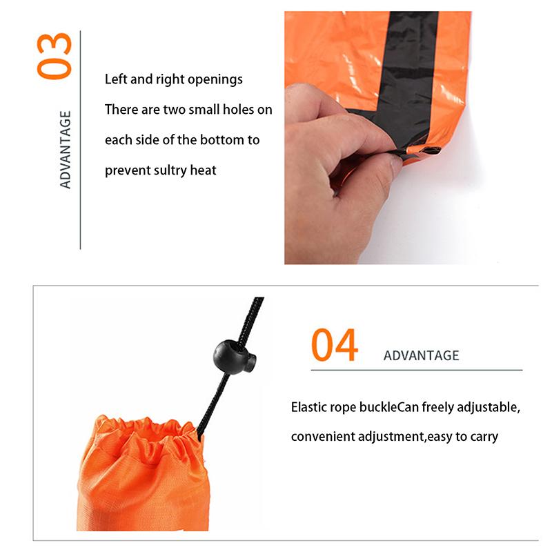 Emergency Survival Bivvy Bag, Waterproof Thermal Sleeping Bag for Outdoor Camping Hiking Travel Survival Kit