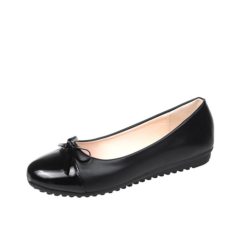 Spring New Fashion Round Head Flat Bottom Fashion Casual Large Size Women's Shallow Mouth Casual Bow Women's Single Shoes