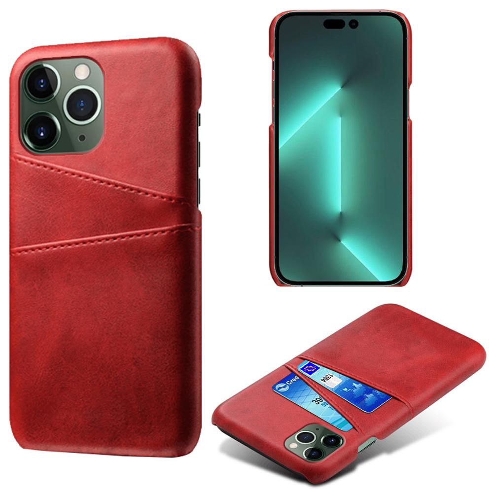 Phone Cover for iPhone 15 Pro,PU Leather Coated PC Protective Back Case with Dual Card Slots
