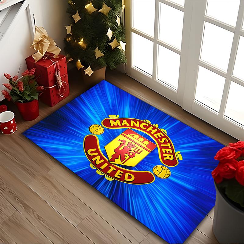 Manchester United Manchester City Print Area Rug, Multi-functional Office Chair Sofa Carpet, Easy Clean Carpet for Home and Living Spaces
